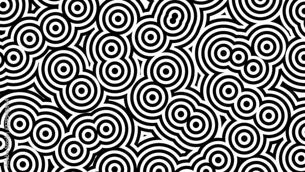 Poster moving circles overlapping mask matte