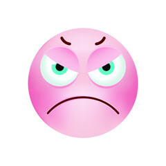 Cute Emoticon with Cartoon Style on White Background . Isolated Vector Illustration 