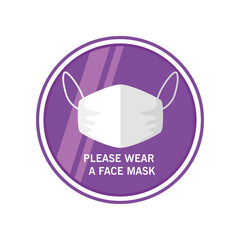 pleace wear a facemask detailed style icon vector design