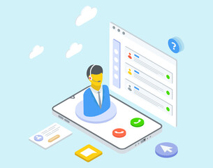 
Illustration design of technical support, customer support 
