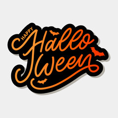 Halloween lettering greeting card calligraphy text brush black vector