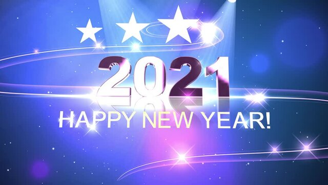 High quality 2021 New Year animation show. 4K resolution.