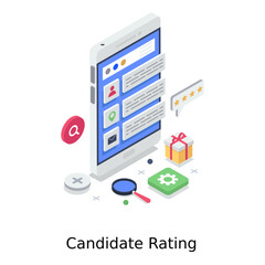 
Candidate rating in modern isometric style, social rating 
