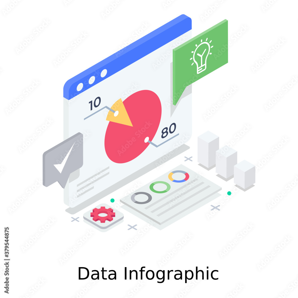 Poster pie chart inside a webpage, data infographic