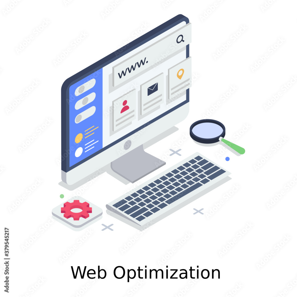Wall mural online traffic speed testing concept, isometric illustration of web optimization vector style