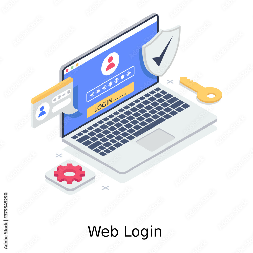Canvas Prints profile and password inside a laptop symbolizing web login