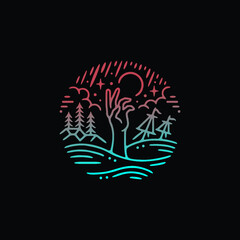 amazing of fine line art, a combination of a simple and a clean, is a cool logo, tattoo art, or design for anything.