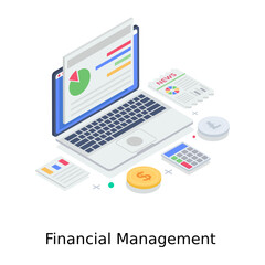 
Financial management illustration design, business management 
