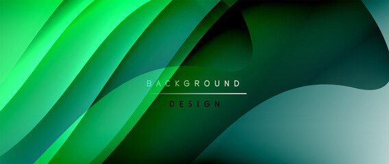 Fluid gradient waves with shadow lines and glowing light effect, modern flowing motion abstract background for cover, placards, poster, banner or flyer