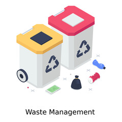 
Waste management illustration in trendy editable style 
