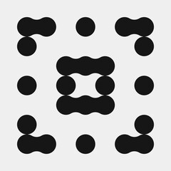 Naklejka na ściany i meble Abstract Cross Pattern Dots Logo generative computational art illustration