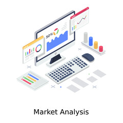 Fototapeta na wymiar Market analysis vector style, online graph 