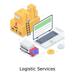 
Design of logistic services in modern editable style 
