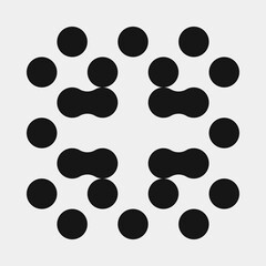 Abstract Cross Pattern Dots Logo generative computational art illustration