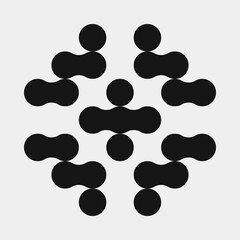 Abstract Cross Pattern Dots Logo generative computational art illustration