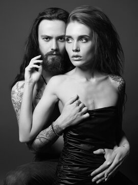 beautiful couple with tattoo