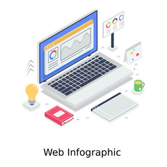 
Design of web infographic, isometric style 
