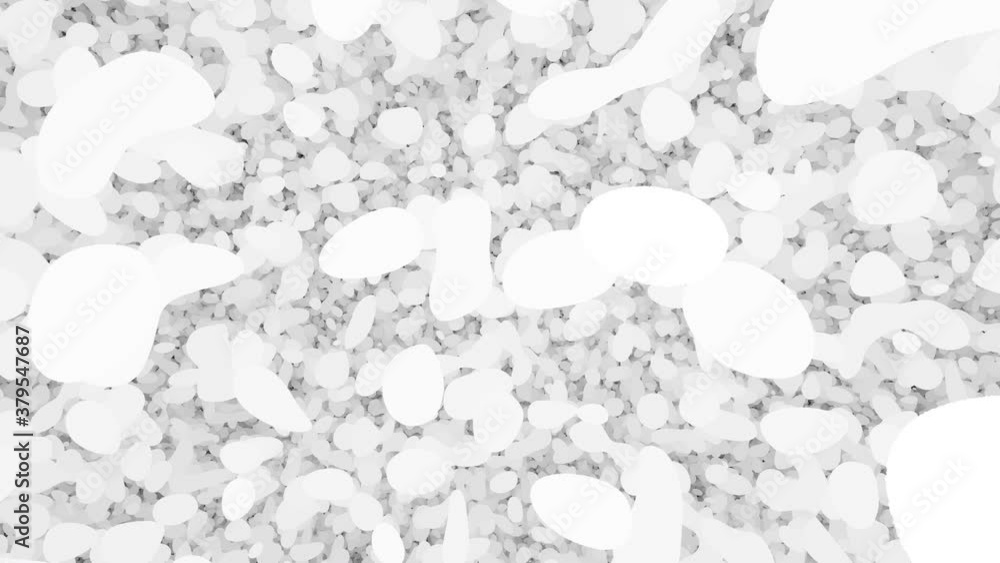 Poster huge mass of endless white polystyrene blobs or interacting liquid molecules