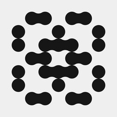 Abstract Cross Pattern Dots Logo generative computational art illustration