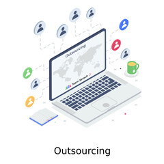 
Outsourcing vector design, hr services, editable vector 
