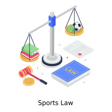 
A Design Of Sports Law In Trendy Isometric Vector 
