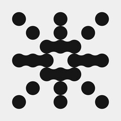 Abstract Cross Pattern Dots Logo generative computational art illustration