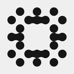 Fototapeta premium Abstract Cross Pattern Dots Logo generative computational art illustration