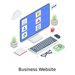 
A design of business website in editable vector 
