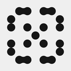 Fototapeta premium Abstract Cross Pattern Dots Logo generative computational art illustration