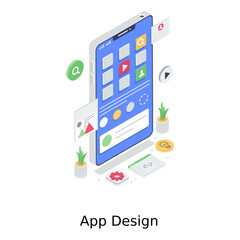 
App design vector style, isometric illustration design 
