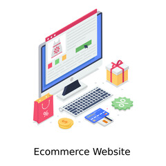 
Ecommerce website in editable style, online shopping

