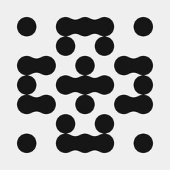 Fototapeta premium Abstract Cross Pattern Dots Logo generative computational art illustration