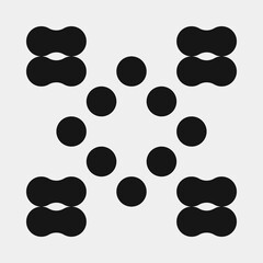 Fototapeta premium Abstract Cross Pattern Dots Logo generative computational art illustration
