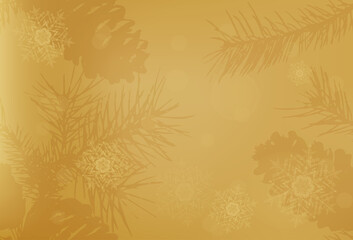 Golden vector Christmas background. Bokeh effect. EPS 10
