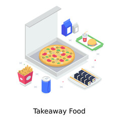 
A design of takeaway food in editable style 
