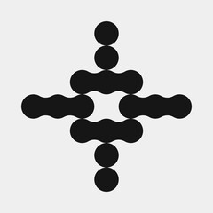 Abstract Cross Pattern Dots Logo generative computational art illustration