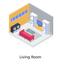 
Living room vector in isometric style
