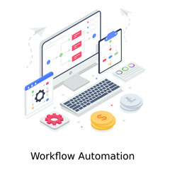 
An illustration of w
An illustration of workflow automation in editable style workflow automation in editable style 

