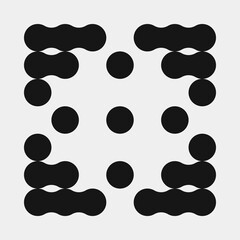 Fototapeta premium Abstract Cross Pattern Dots Logo generative computational art illustration