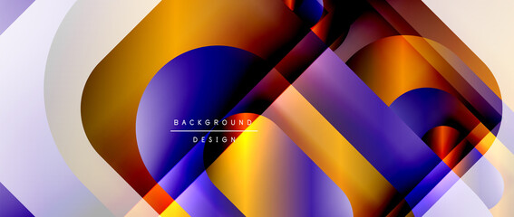 Obraz premium Vector geometric abstract background with lines and modern forms. Fluid gradient with abstract round shapes and shadow and light effects