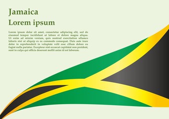 Flag of Jamaica, Commonwealth of Nations. Template for award design, an official document with the flag of Jamaica. Bright, colorful vector illustration