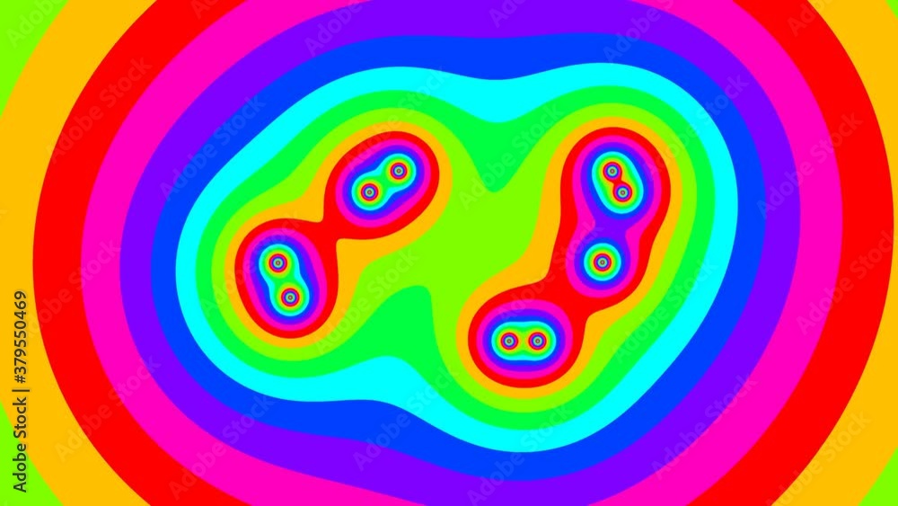 Aufkleber colored blobs of bright colors bouncing brownian motion