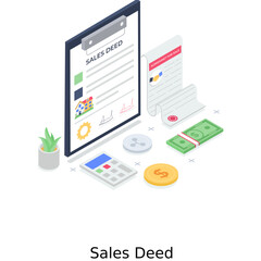 
A design of sale deed in editable vector 
