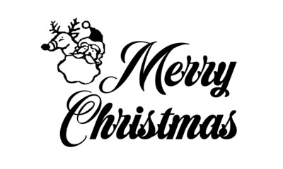 Merry Christmas Wishes, Typography for print or use as poster, card, flyer or T Shirt 