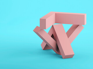 Abstract 3d geometric installation with pink corners