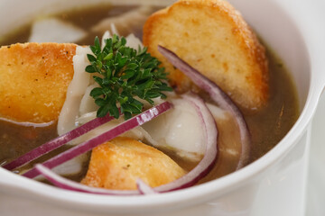 Fresh delicious onion soup