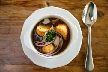 Fresh delicious onion soup