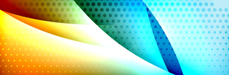 Fluid gradient neon color waves, vector abstract background