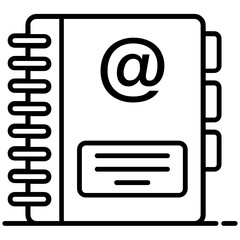 
Address book icon, editable flat vector of contacts book 
