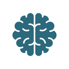 Human brain colored icon. Healthy internal organ symbol